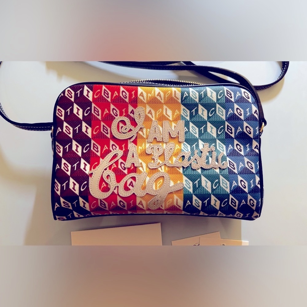 ANYA HINDMARCH "I Am A Plastic Bag" Rainbow Crossbody Bag - Limited Edition